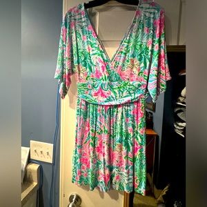 Lilly Pulitzer Parigi romper leaf it wild EUC